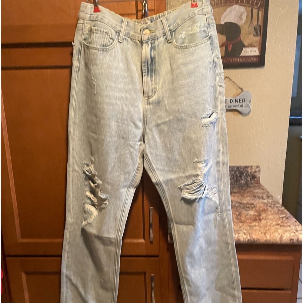 White Birch Light Blue Distressed Jeans